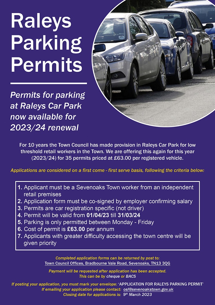 Raleys Parking Permits Sevenoaks Town Council